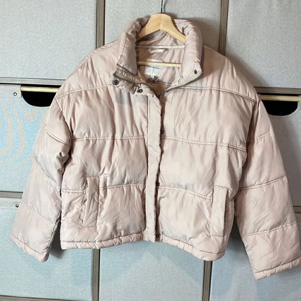 Thread & Supply light pink packable down puff jacket